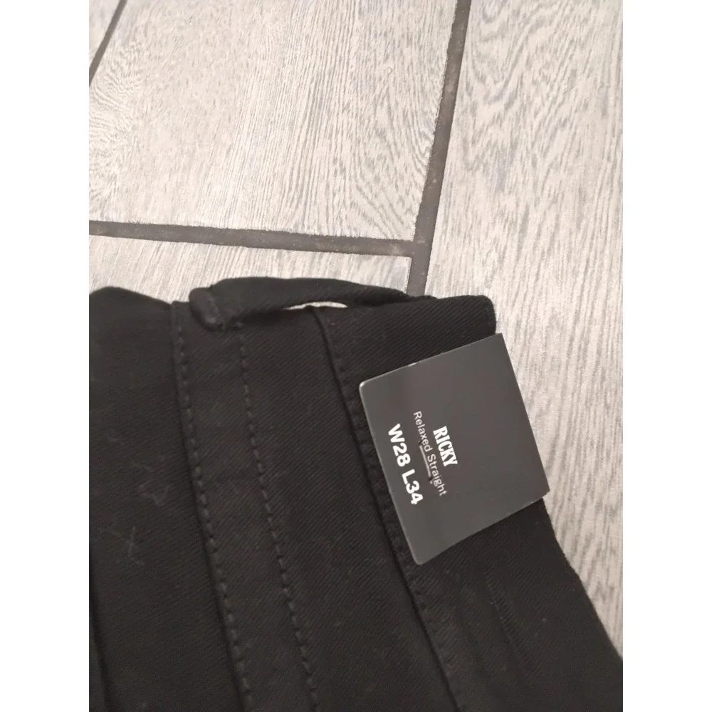 True Religion Ricky Relaxed Straight Black Jeans Mens‎ 28x34 New NWT
